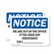 Signmission We Are Out Of The Office If You Need Any, 14 in W x Rectangle, Vinyl Decal OS-2PACK-NS-D-1014-L-18991 - alternate 1
